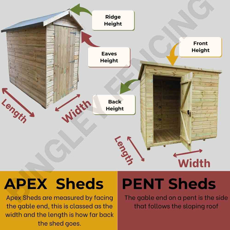 Load image into Gallery viewer, annotated wooden shed with product information