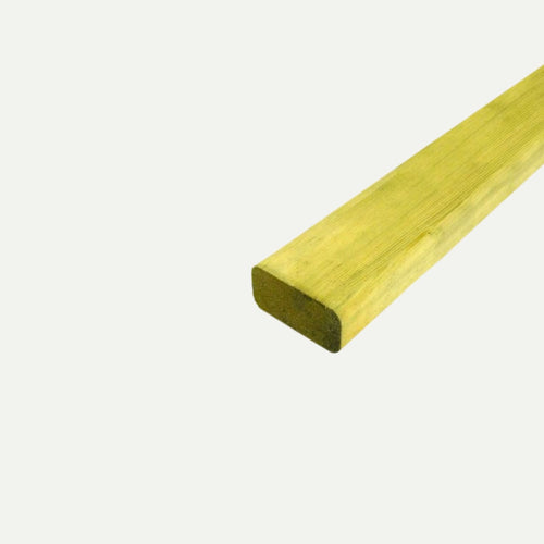 This Planed Round Edge Batten - (50mm x 25mm) features smooth, rounded edges, ideal for timber projects or fencing, and is displayed against a plain white background.