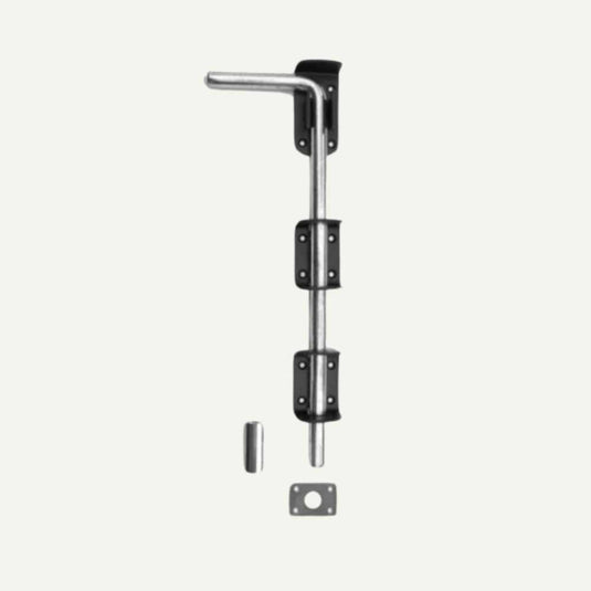 Black metal drop bolt