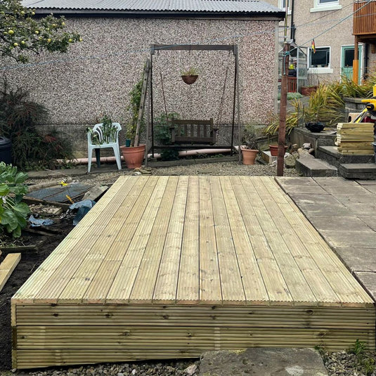 Timber garden decking