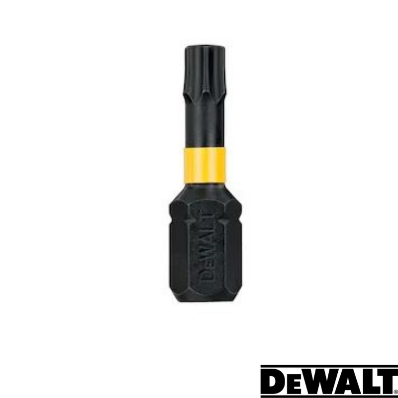 Load image into Gallery viewer, A black and yellow Dewalt Impact Torsion T30 accessory with a ribbed top and hexagonal base, carefully designed for use with Impact Torsion. The iconic Dewalt logo is prominently displayed on the bottom right.