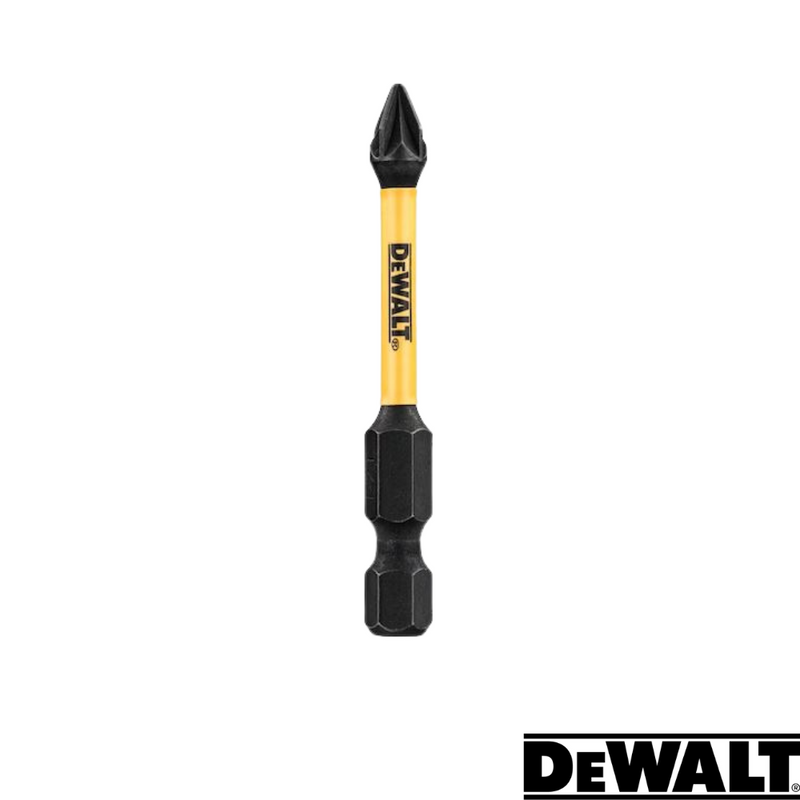 Load image into Gallery viewer, A pack of five Dewalt- Extreme FlexTORQ PZ1 screwdriver bits, featuring the distinctive yellow and black design, is centered on a white background. The Dewalt logo is prominently displayed in the bottom right corner, highlighting its compatibility with impact drivers for enhanced efficiency.