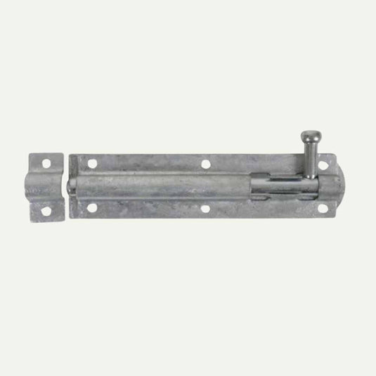 The Henry Shaw Tower Bolt 150mm 6" - available in Black or Galvanised finishes - features a cylindrical rod with a round handle that's perfect for securing your gate ironmongery. Designed with multiple screw holes for easy mounting, its weathered, industrial appearance adds charm to any flat surface and makes it an ideal choice among fence fixings.