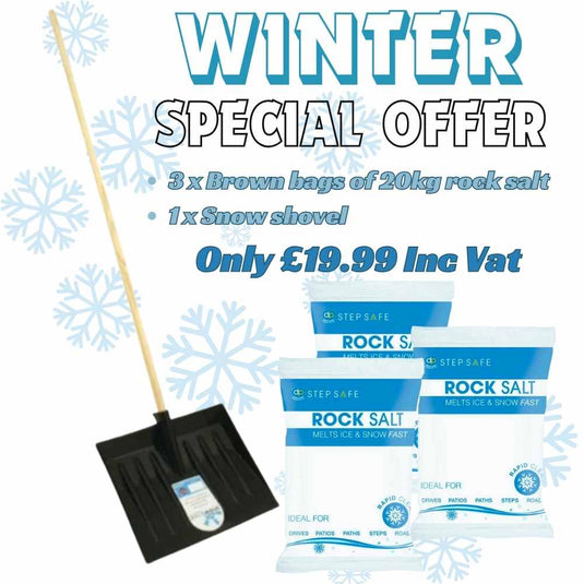 **Offer 3 Bags BROWN Rock Salt & Snow Shovel for £19.99**
