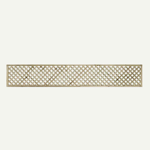 The KDM Trellis - Privacy Lattice (Rectangle 30cm x 183cm, PL7) features a crisscross design, ideal as a privacy trellis and shown here against a simple light background.