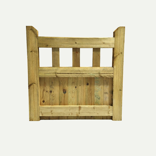 The KDM Regency Euro-Gate is a wooden, pallet-style crate made from pressure treated timber with vertical and horizontal planks, open at the top and shown isolated on a white background.