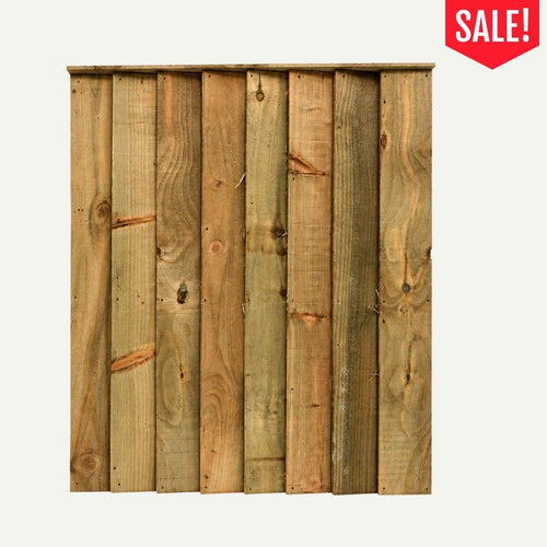 Bingley Fencing Reduced Bingley Fencing Feather Edge Gate, 910mm Wide x 1215mm High, featuring vertical overlapping wooden boards with a red Sale! badge in the top right corner.