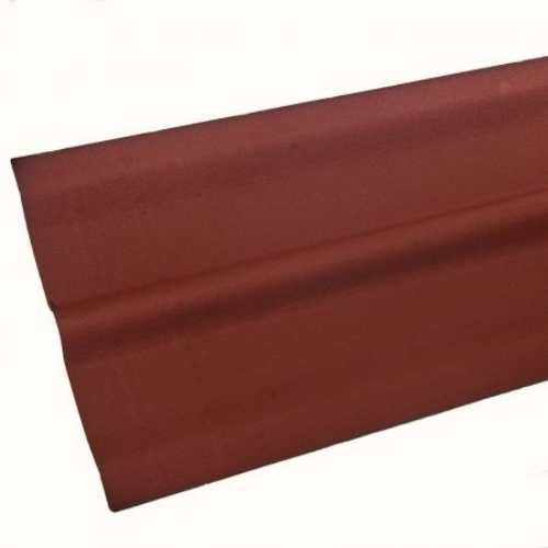 A single Onduline Reduced Bitumen Roof Ridge tile in reddish-brown, featuring a curved, wavy shape, ideal for sheds or corrugated roofing projects by Onduline, is shown against a plain white background.