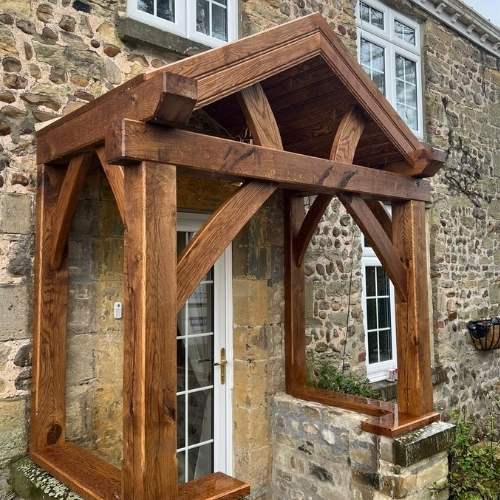 Entrance with the wow factor with an oak framed porch