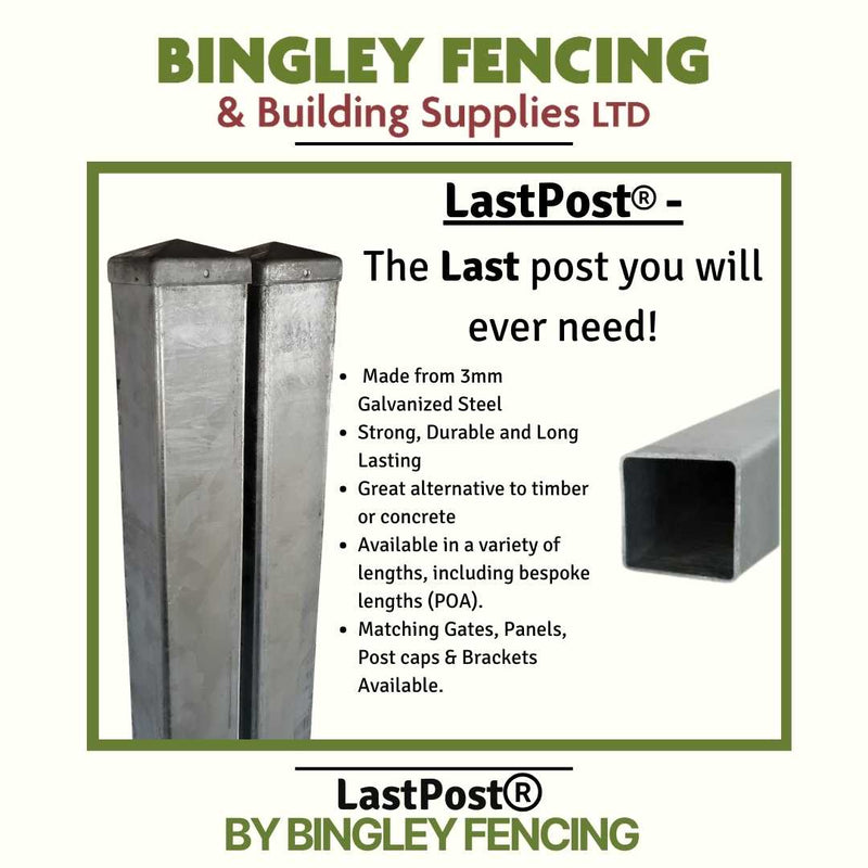 Load image into Gallery viewer, Discover Bingley Fencings LastPost – a top-notch alternative to timber or concrete. Crafted from galvanized steel with a sleek rectangular design, it ensures exceptional durability and versatility in various lengths. Finish your project seamlessly with perfectly matching accessories!.
