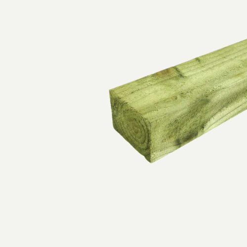 A single piece of Bingley Fencing's Fence & Deck Posts - 4"x 3" (100mm x 75mm), ideal for outdoor applications, displays visible grain patterns on a plain white background. Perfect as treated timber fence posts for lasting durability.