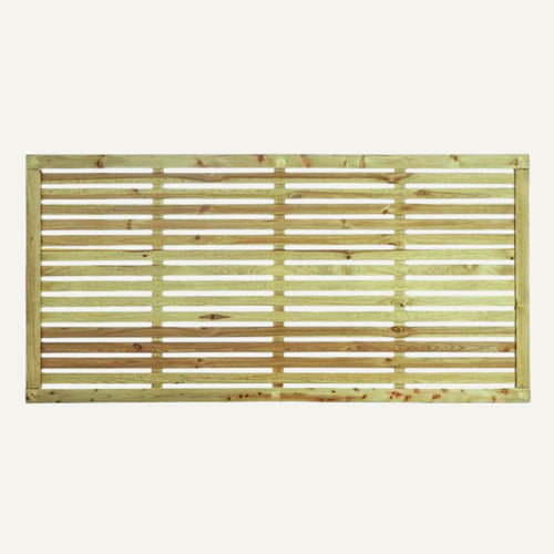 Wooden slatted panel on a white background
