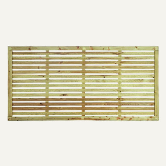 Wooden slatted panel on a white background