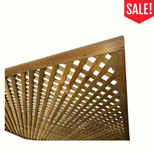 Angled view of the Bingley Fencing Reduced Privacy Trellis Panel 1620mm x 1200mm against a white background with a red SALE! banner—ideal for extra large privacy or stylish fence panels.