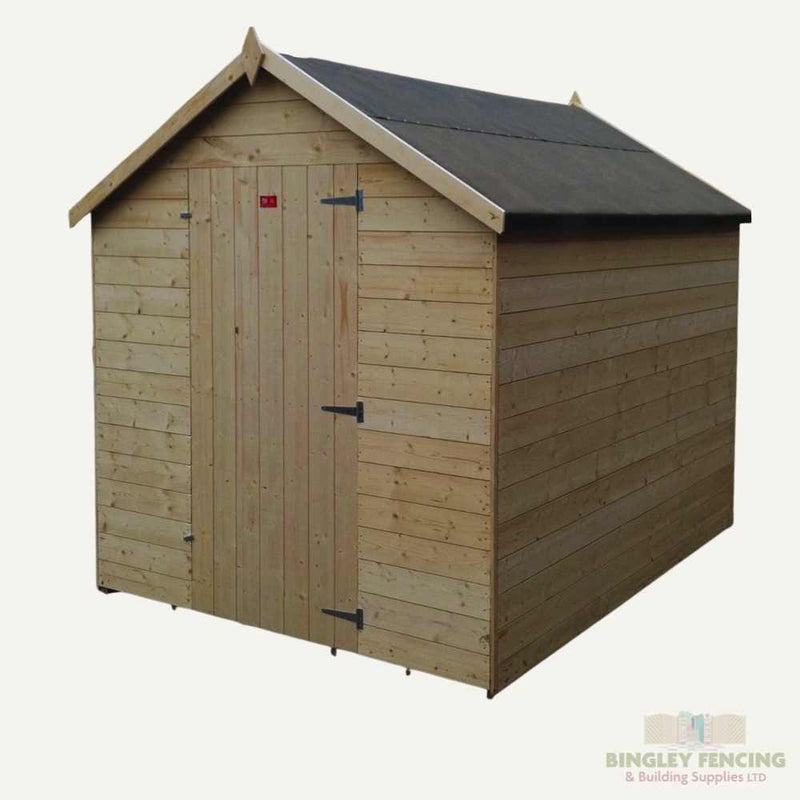 Load image into Gallery viewer, Garden shed with apex style roof.

