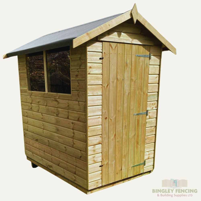 Load image into Gallery viewer, Garden shed with apex style roof and two windows
