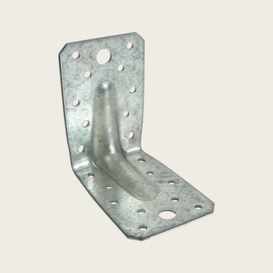 Metal corner brace on a light gray background
