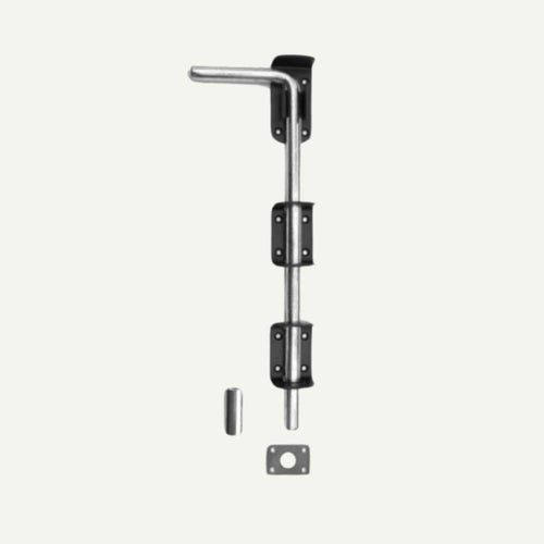 Black metal drop bolt