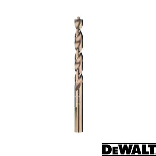 The Dewalt EXTREME Metal Drill Bit (12mm Dia, 151mm Long) features a no-slip shank and tapered web in a vertical twisted spiral design on a white background, with the black Dewalt logo in the bottom right corner.