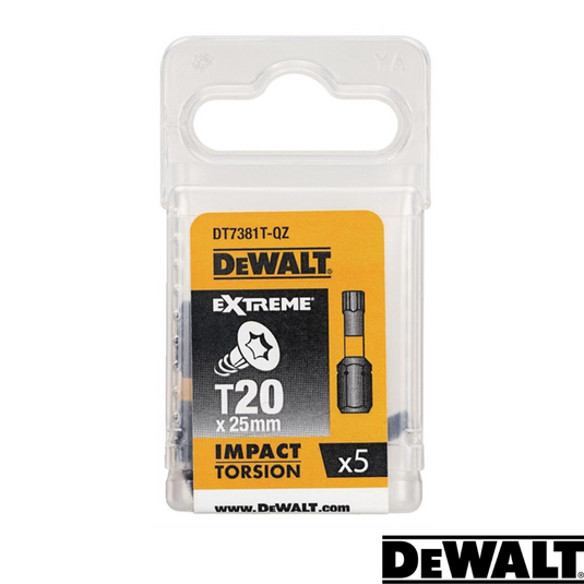 Dewalt- Impact Torsion T20 - 25mm - Pack Of 5