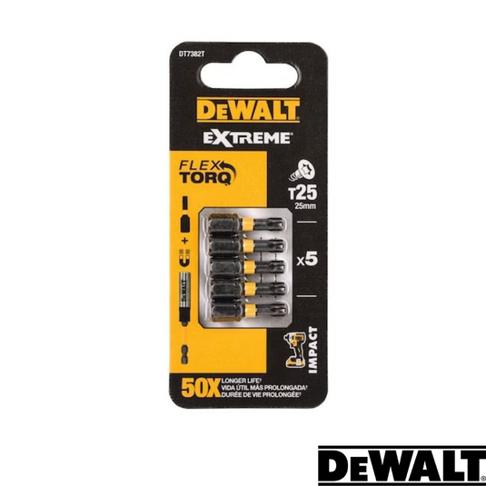 Dewalt- Impact Torsion T25 - 25mm - Pack Of 5