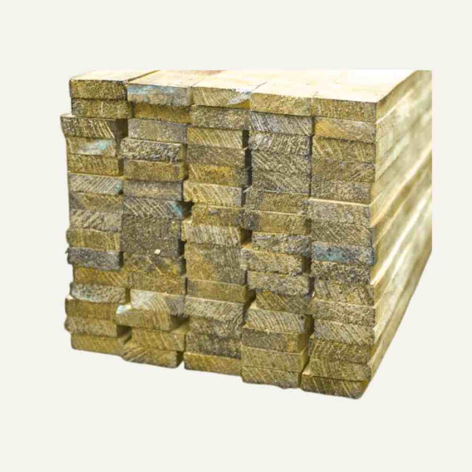 A stack of Fence Panel Extension Kits from KDM, featuring squared and uniform edges, showcases a rough texture and visible grain patterns, making them ideal for replacement framing in construction or carpentry. The products are displayed against a plain white background.