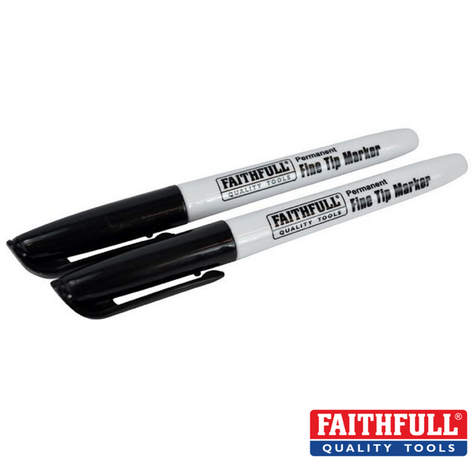 pair of black permanent markers used for marking out dimensions on wood.