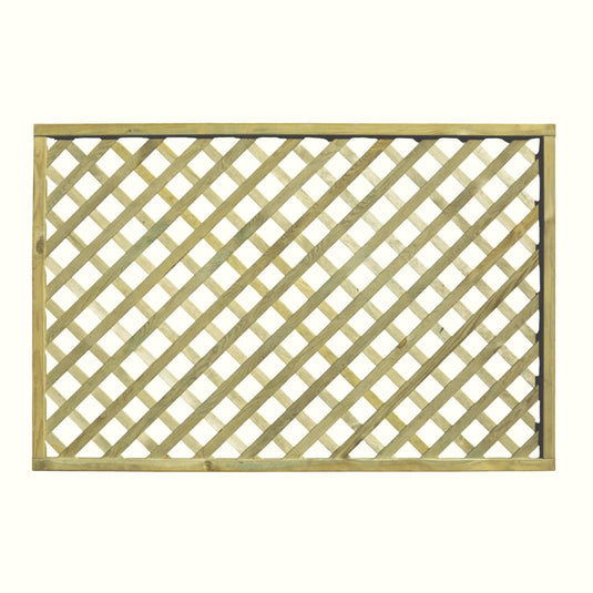 The KDM Trellis - Heavy Diamond Lattice HDL11 is a rectangular 120cm x 180cm privacy trellis, crafted from pressure treated wood and featuring a crisscross diamond design, shown against a plain light background.