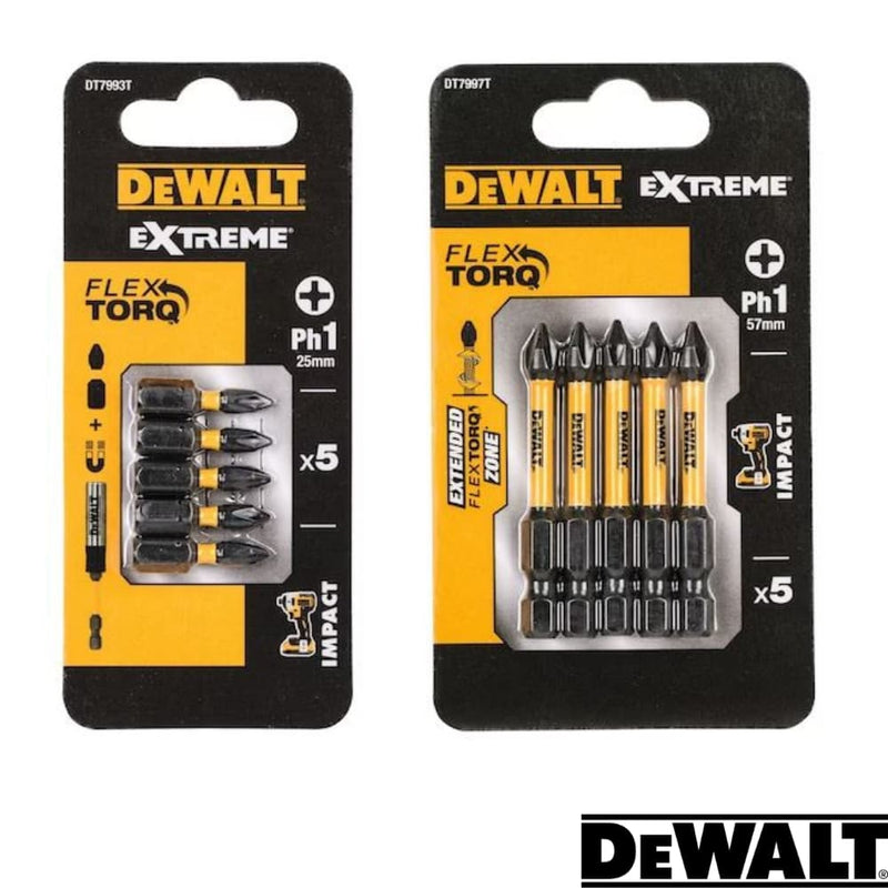 Load image into Gallery viewer, Two packages of DeWalt drill bits with different specifications on a white background.
