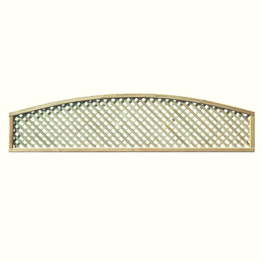 The KDM Trellis - Privacy Lattice- Convex 30cm x 183cm (PL1) features a crisscross lattice design, is pressure treated for durability, and is shown here against a plain light background.