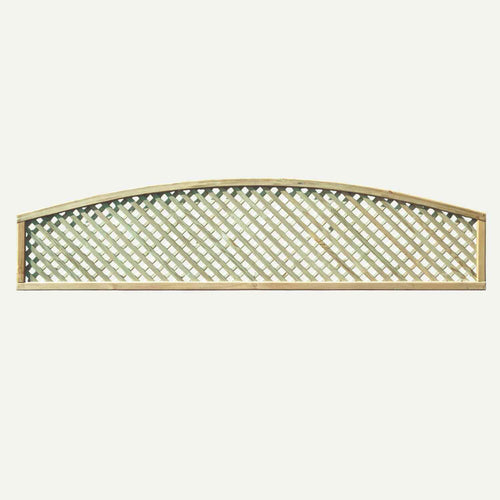 The KDM Trellis - Privacy Lattice- Convex 30cm x 183cm (PL1) features a crisscross lattice design, is pressure treated for durability, and is shown here against a plain light background.