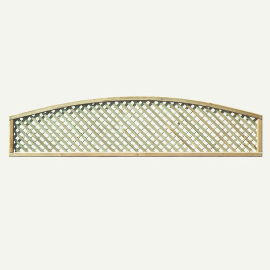 The KDM Trellis - Privacy Lattice- Convex 30cm x 183cm (PL1) features a crisscross lattice design, is pressure treated for durability, and is shown here against a plain light background.