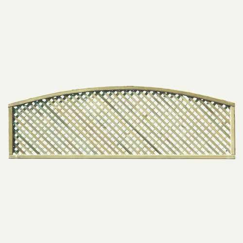 The KDM Trellis - Privacy Lattice Convex Shape 45cm x 183cm (PL3) features an arched, pressure treated lattice design, displayed against a plain, light background.