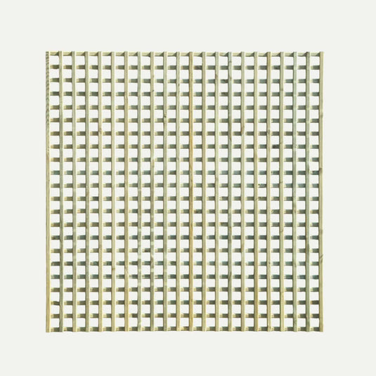 The KDM Trellis - Planed Square Trellis - Rectangle 180cm x 183cm (ST13) features evenly spaced vertical and horizontal slats in a square wooden lattice design, shown against a plain white background.