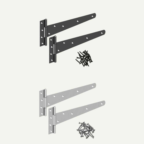 black and metal gate hinges