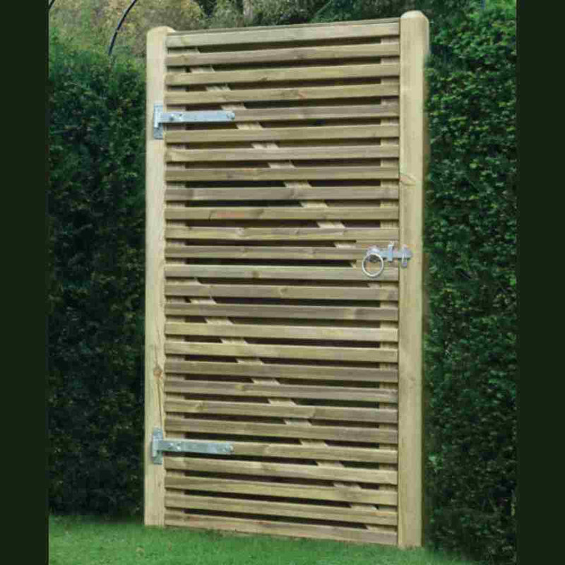Load image into Gallery viewer, Double Sided Slatted Privacy Gate
