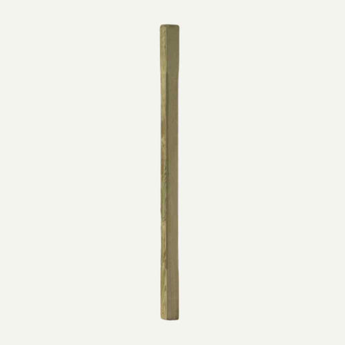 A single wooden post from KDM's Square Balustrade Spindles collection stands vertically against a plain white background, showcasing its smooth, natural wood texture.