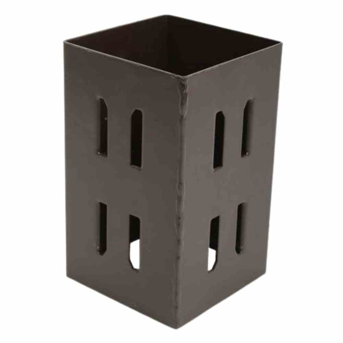 brown square metal post extender