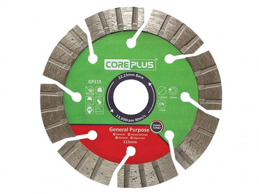 Core Plus - GP115 General-Purpose Hybrid Turbo Diamond Blade 115mm