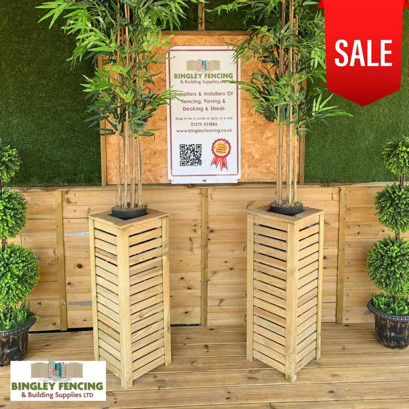 Load image into Gallery viewer, tall slatted wooden planters
