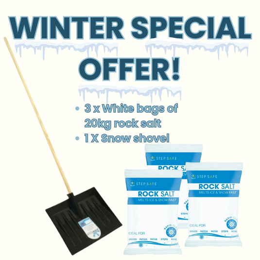 **Offer 3 Bags WHITE Rock Salt & Snow Shovel for £22.49**
