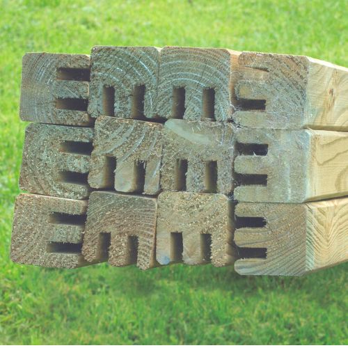 Load image into Gallery viewer, Fence panel repair Kit - wooden edge pieces used to repair ends of european fence panels. This one has double grooves for certain fence panels
