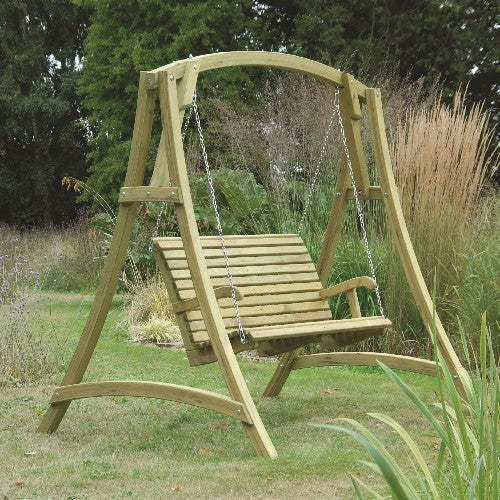 Wooden garden swing set