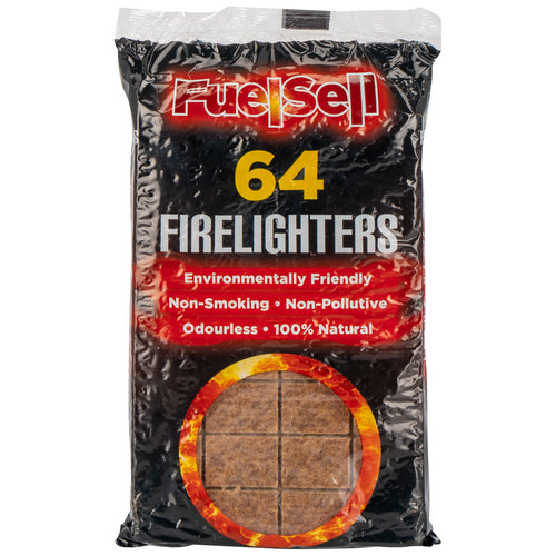 The Bingley Fencing Firelighters - 64 Pack offers an environmentally conscious choice with its non-smoking, non-polluting, and odorless formula. This 100% natural product is accompanied by a striking flame-themed design that echoes the spirit of smokeless coal.