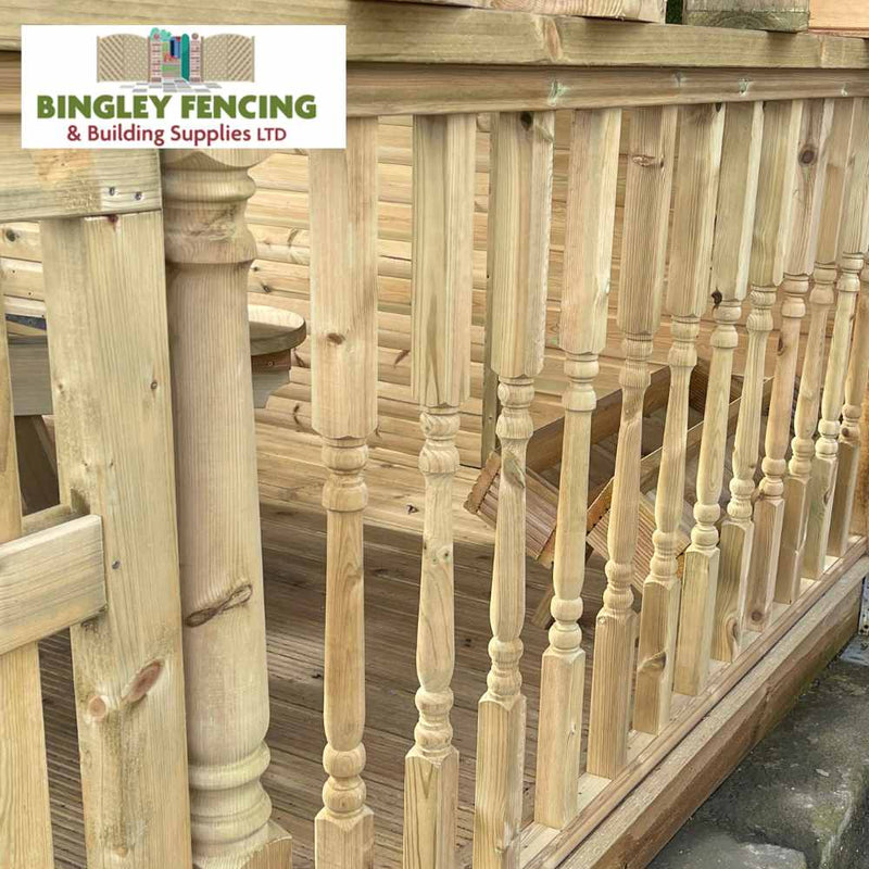 Load image into Gallery viewer, wooden balustrade with spindles
